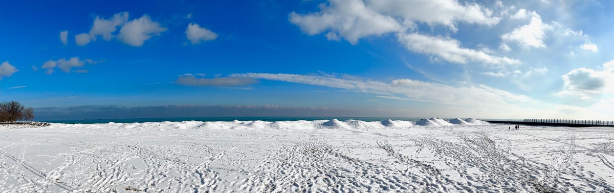 Evanston Lee Street beach Winter 2025