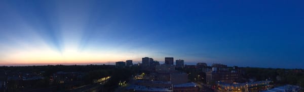 Evanston skyline at sunset